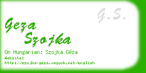 geza szojka business card